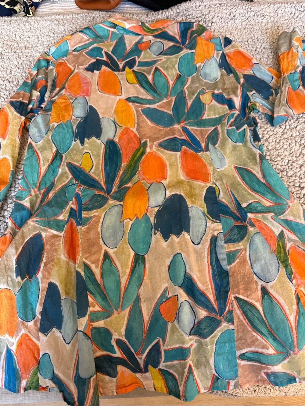 Flowy Abstract Leaf Tunic Multicolor - Picture 4 of 6